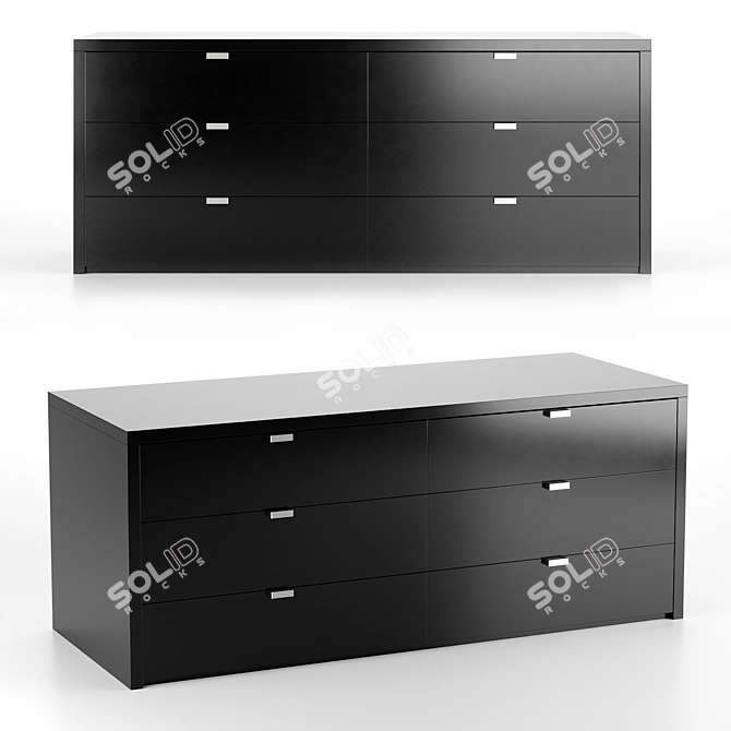 Sleek TV Stand with Drawers 3D model image 1