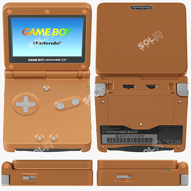 Orange Game Boy Advance SP - Limited Edition 3D model image 1