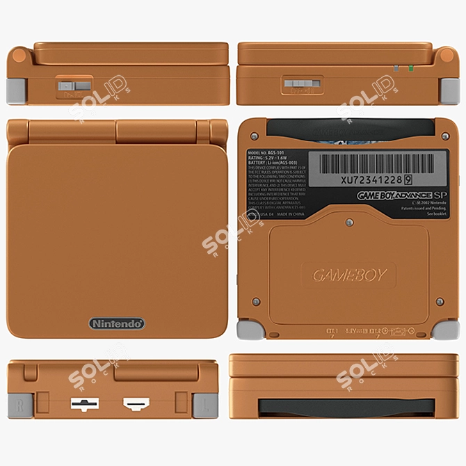 Orange Game Boy Advance SP - Limited Edition 3D model image 4