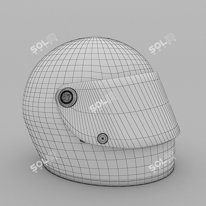 Sleek Motorcycle Helmet - High/Low Poly 3D model image 4