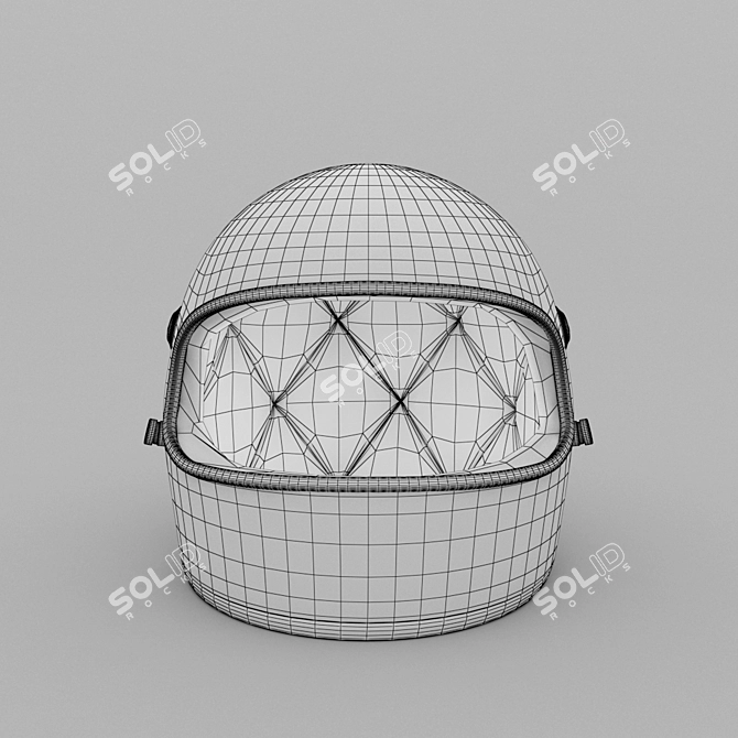 Sleek Motorcycle Helmet - High/Low Poly 3D model image 5