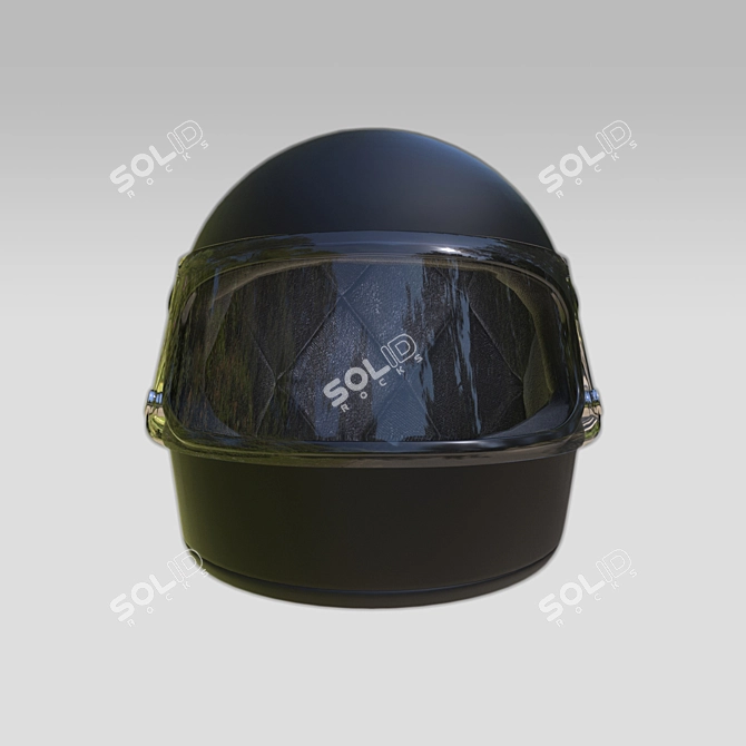 Sleek Motorcycle Helmet - High/Low Poly 3D model image 11