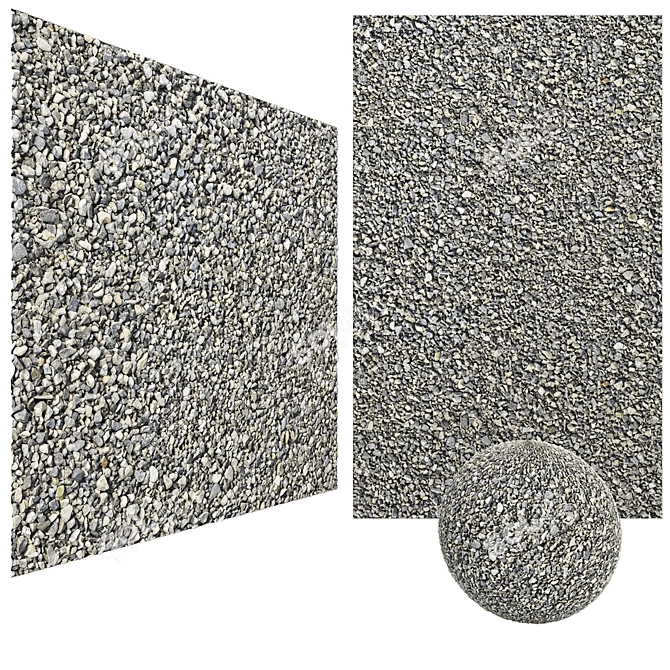 Gray Gravel Tileable 3K Textures 3D model image 1