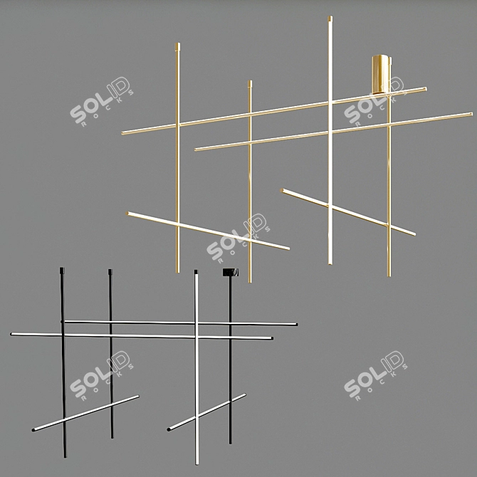 Coordinates Module C: Sleek LED Ceiling Lamp 3D model image 1