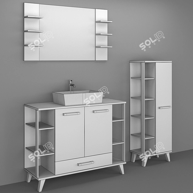 Sanflor Ingrid Bath Furniture Set 3D model image 3