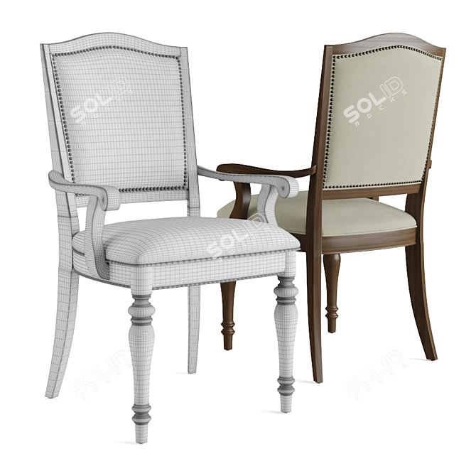 Elegant Rheems Side Chair 3D model image 2