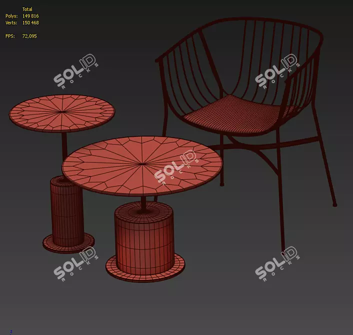 Modern Outdoor Seating: Jeanette Chair & Louie Table 3D model image 4