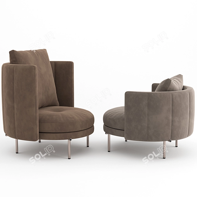 Torii Armchairs & Footstool Set 3D model image 4