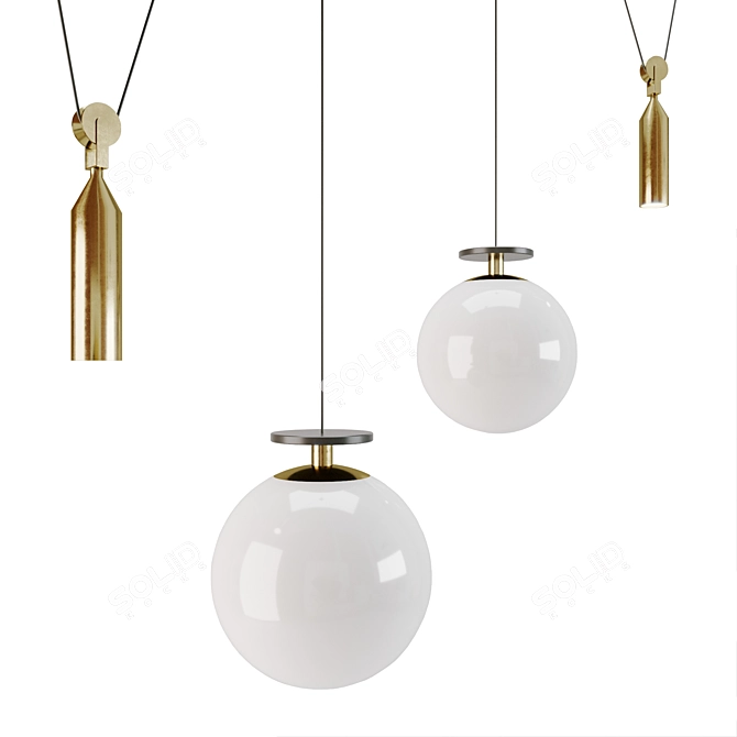 Elegant Glass Pendant Light - Diana 3D model image 1