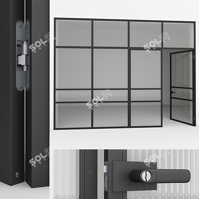  Modern Aluminium Door 3D model image 1