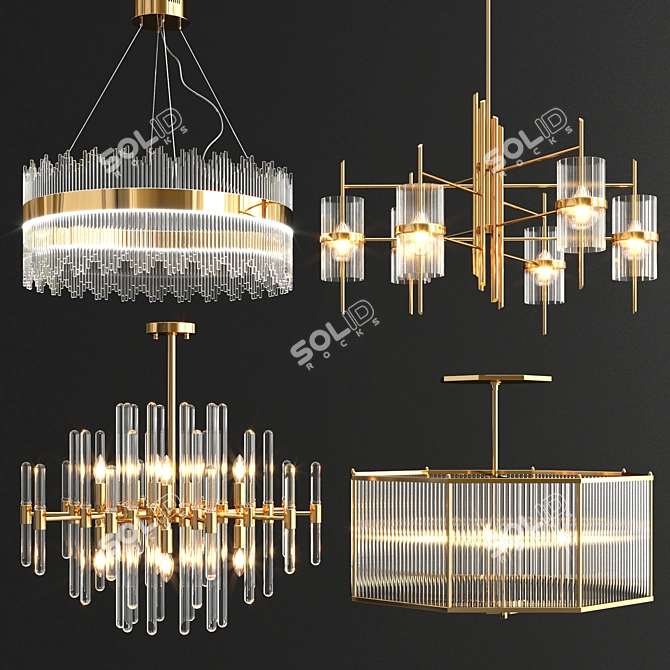 Modern Chandeliers Collection: Illuminate Your Space 3D model image 1