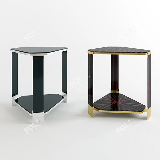 Modern Triangular Side Table 3D model image 1