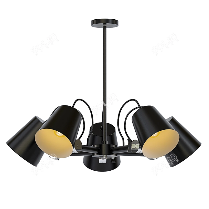 Neropius Black 5-Light Chandelier 3D model image 1