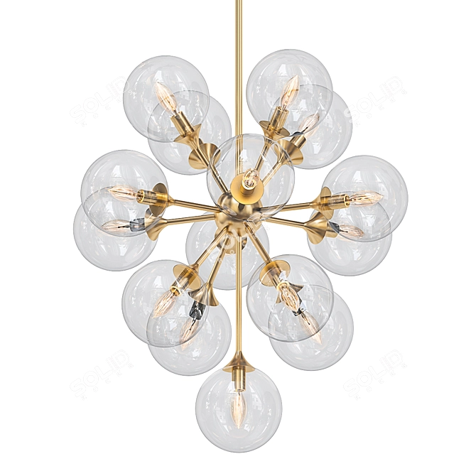 Cristol Multi-Level Chandelier 3D model image 1