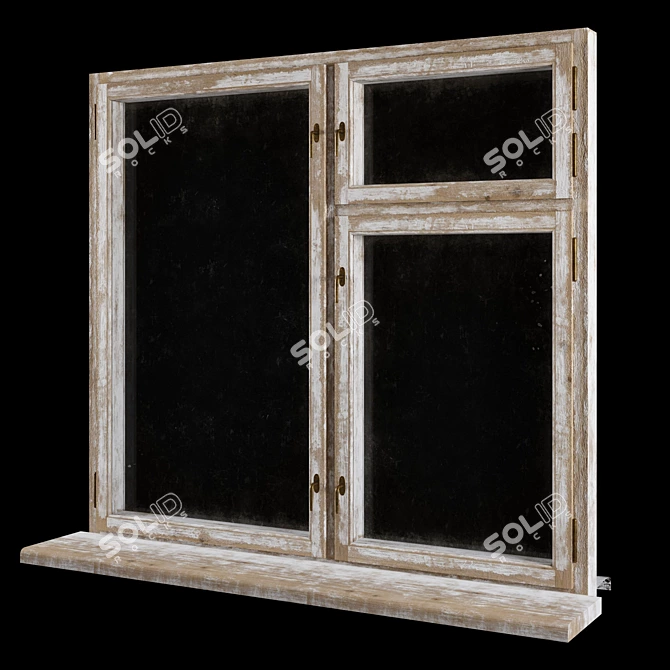 Title: Vintaged Window Frame 3D model image 1