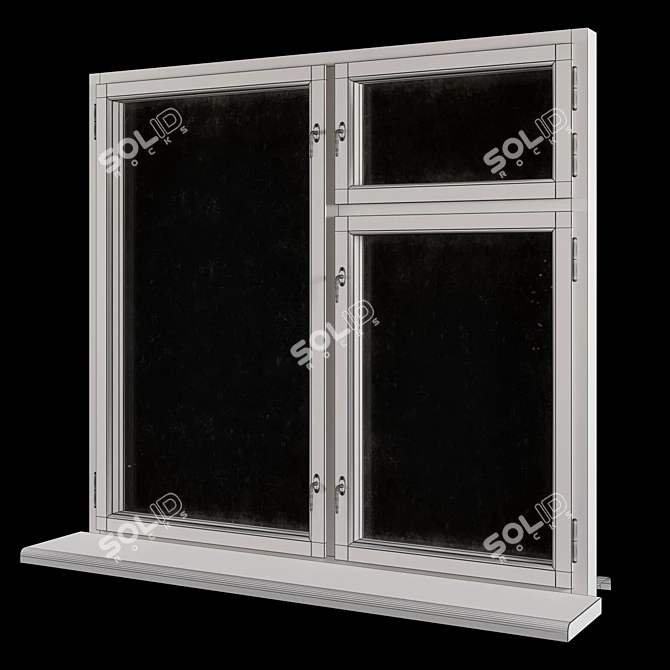 Title: Vintaged Window Frame 3D model image 3