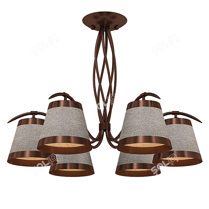 Elegant Alba Hanging Light 3D model image 1