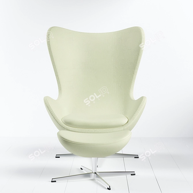 Elegant Egg Chair by Arne Jacobsen 3D model image 2