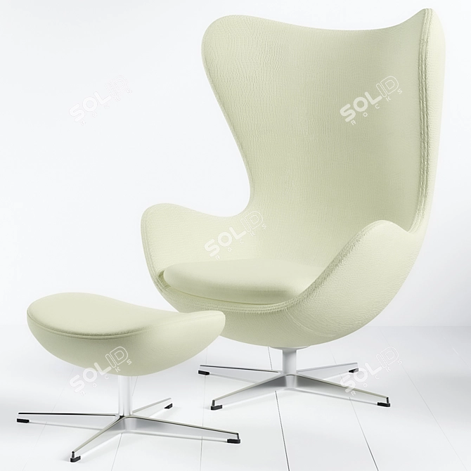 Elegant Egg Chair by Arne Jacobsen 3D model image 5