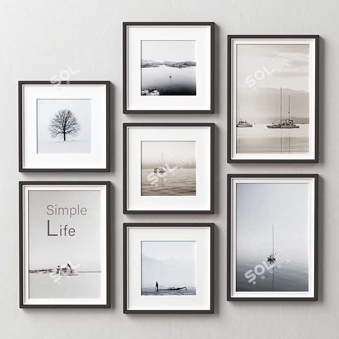 Versatile Collection of 7 Picture Frames 3D model image 3