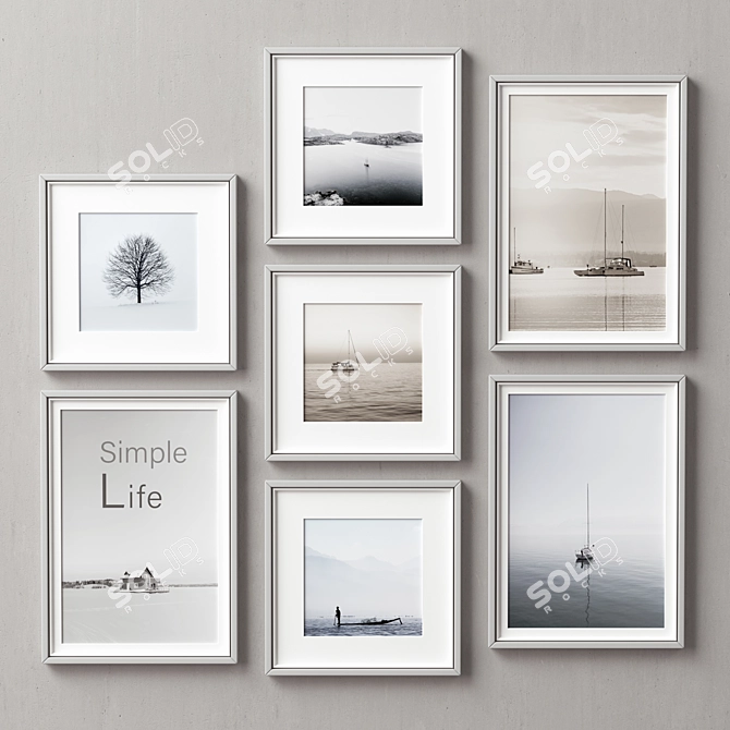 Versatile Collection of 7 Picture Frames 3D model image 4