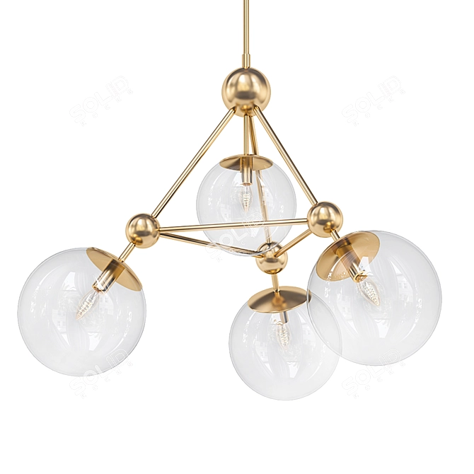 Coralie 4-GeoLight Chandelier 3D model image 1