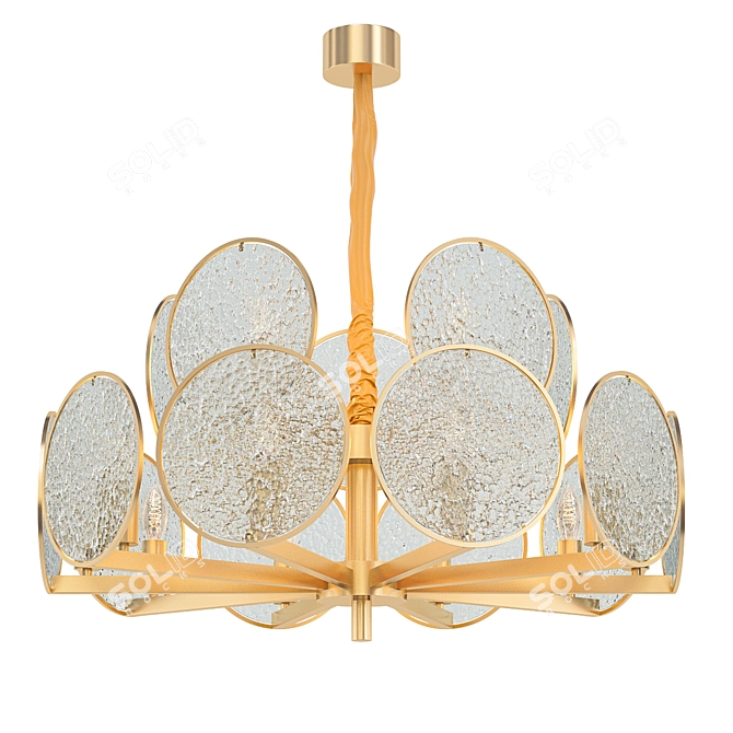 Luxurious Gold Art Deco Chandelier 3D model image 1