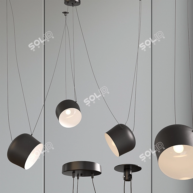 Budget Pendant Lights with 3 Lamps 3D model image 1