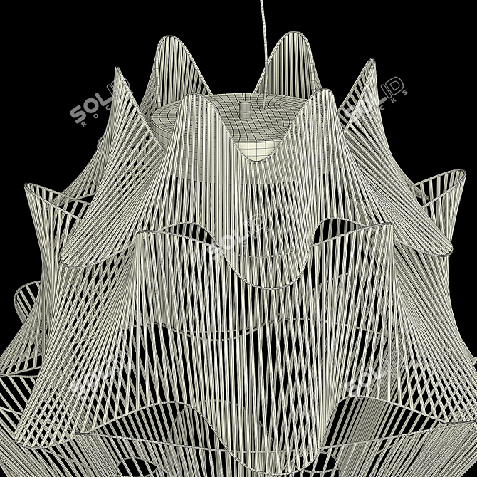 Golden Moire Pendant Lamp 3D model image 3