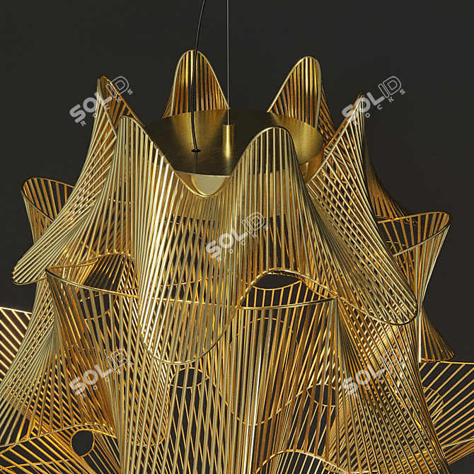 Golden Moire Pendant Lamp 3D model image 5