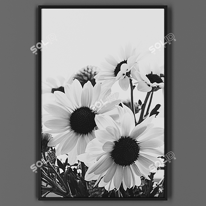 Elegance in Black: Picture Frame 3D model image 1