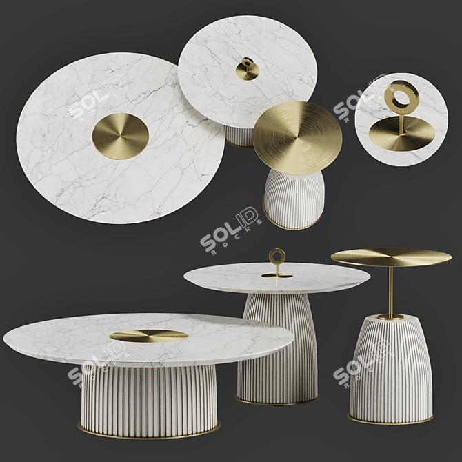 Dione Metal Coffee Table: Elegant, Functional Design 3D model image 1