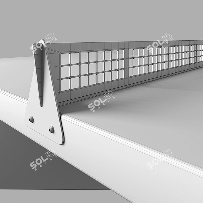 Concrete Tennis Table: Urban Park Furniture 3D model image 3