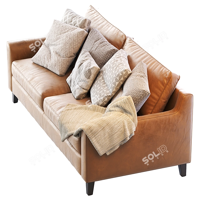 Elegant Beverly Upholstered Sofa 3D model image 2