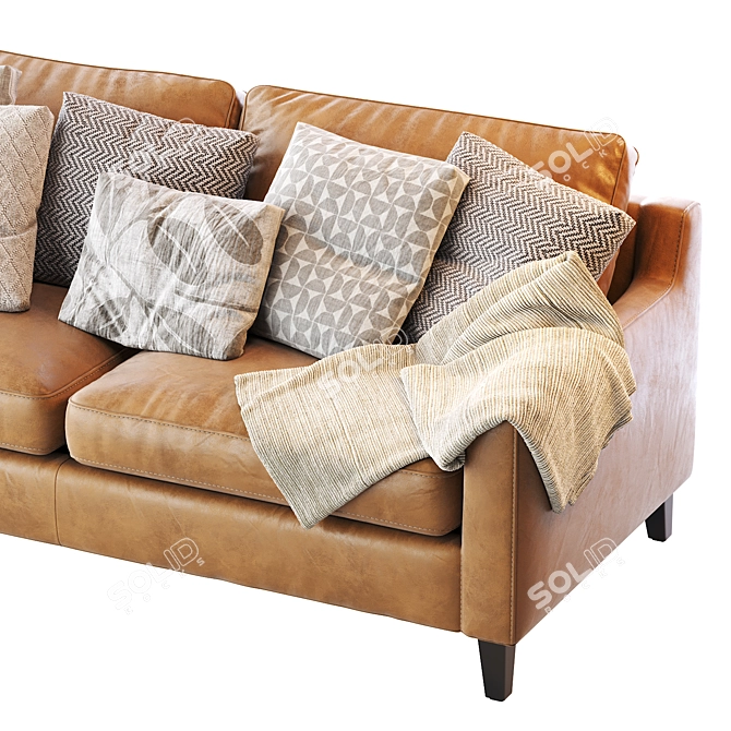 Elegant Beverly Upholstered Sofa 3D model image 4