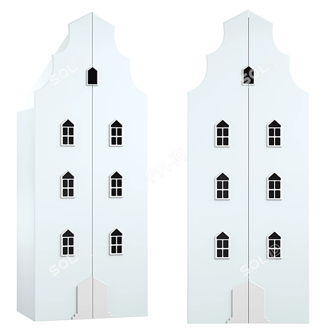 Zamburg M205 Children's Wardrobe-House: Stylish and Functional 3D model image 1
