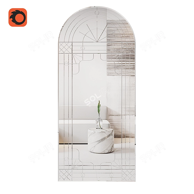 Luminarie Mirror: Sleek and Stylish 3D model image 1