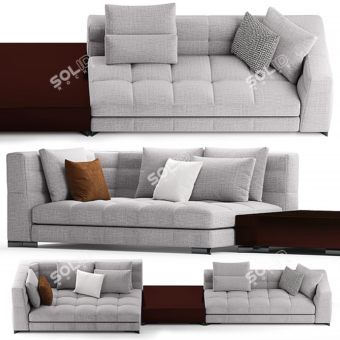 Sophisticated Minotti Blazer Sofa 3D model image 1