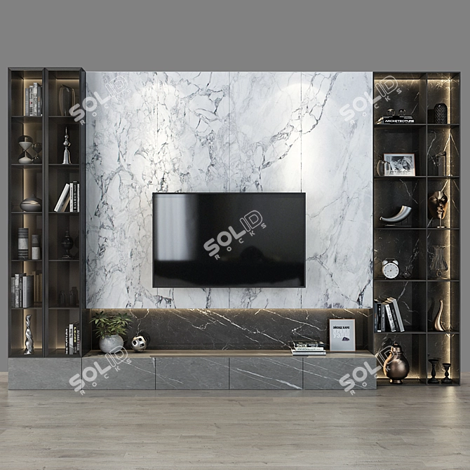 Sleek TV Stand 0106 3D model image 1