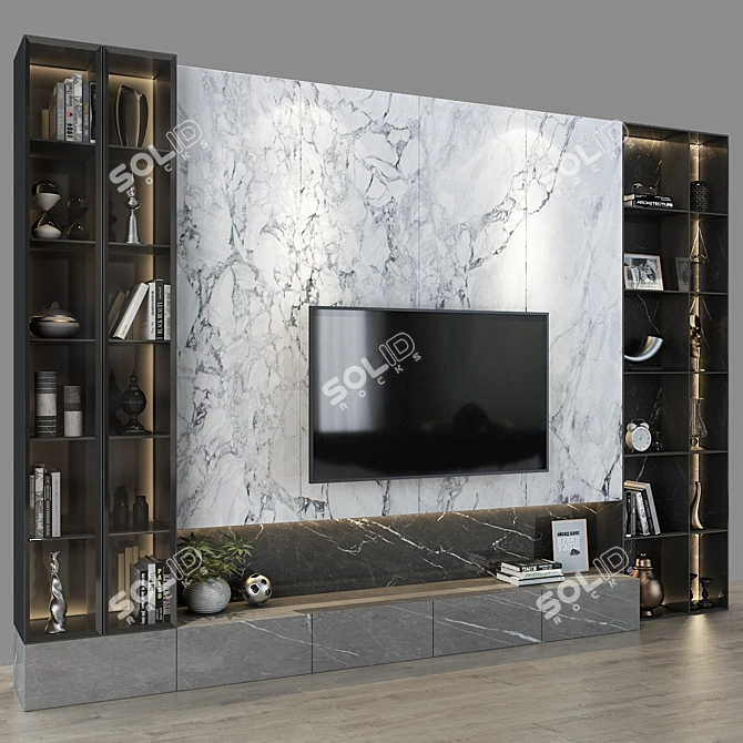 Sleek TV Stand 0106 3D model image 2