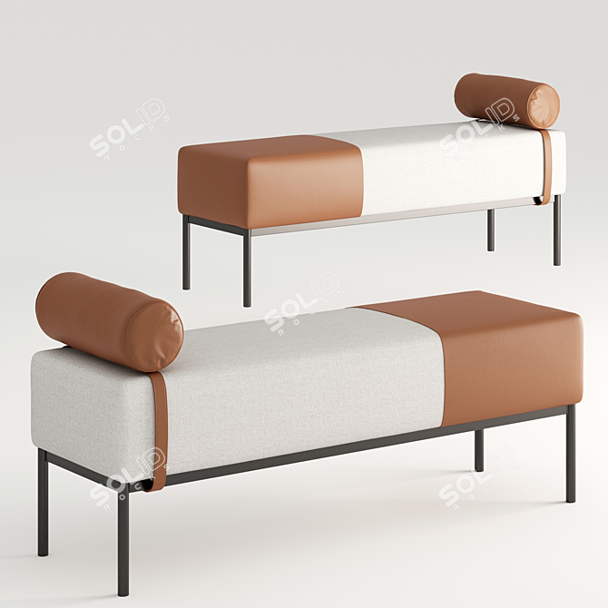 Elegant Olivya Stone Edo Bench 3D model image 1