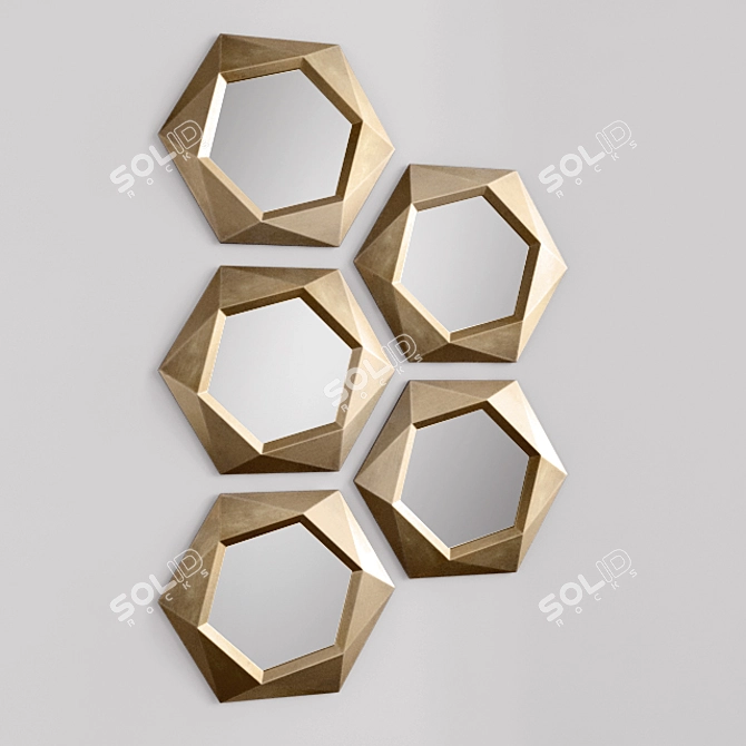 Elegant Calliope Bronze Mirror 3D model image 1