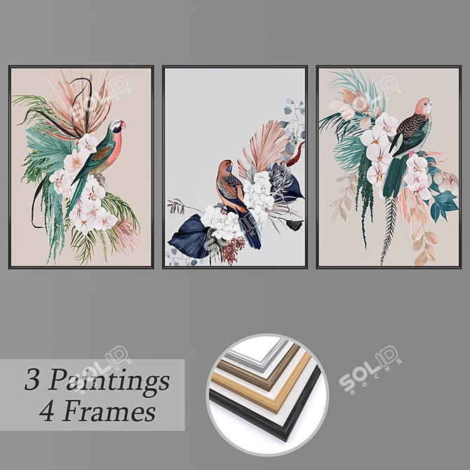 Versatile Set of Wall Paintings 3D model image 1