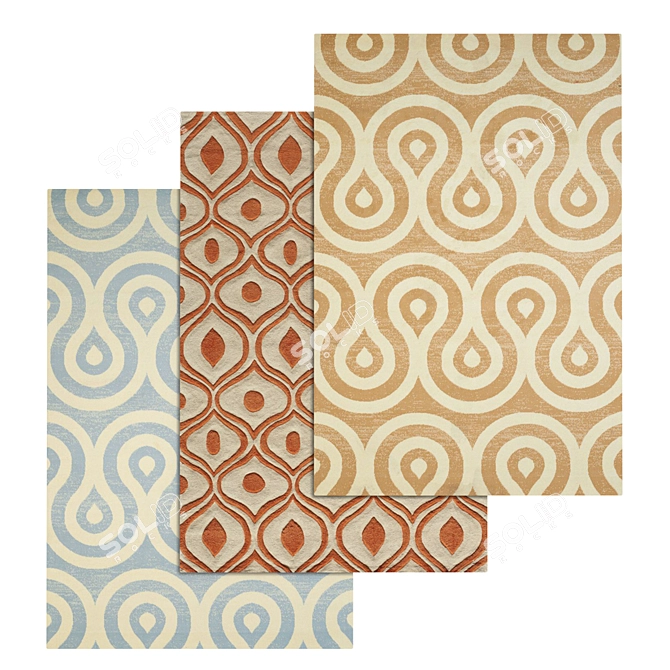 Premium Texture Carpets Set 3D model image 1