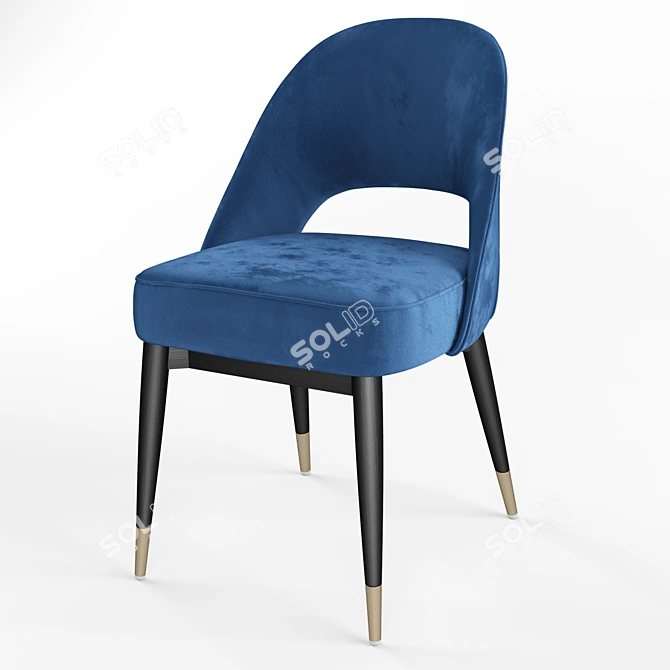 Velvet Dining Chairs: Clover Collection 3D model image 2