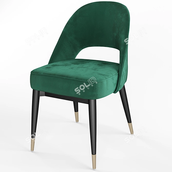 Velvet Dining Chairs: Clover Collection 3D model image 3