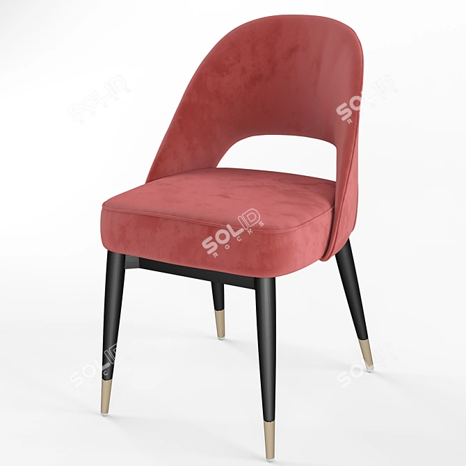 Velvet Dining Chairs: Clover Collection 3D model image 4