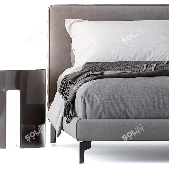 Elegant Stone Plus Bed 3D model image 3