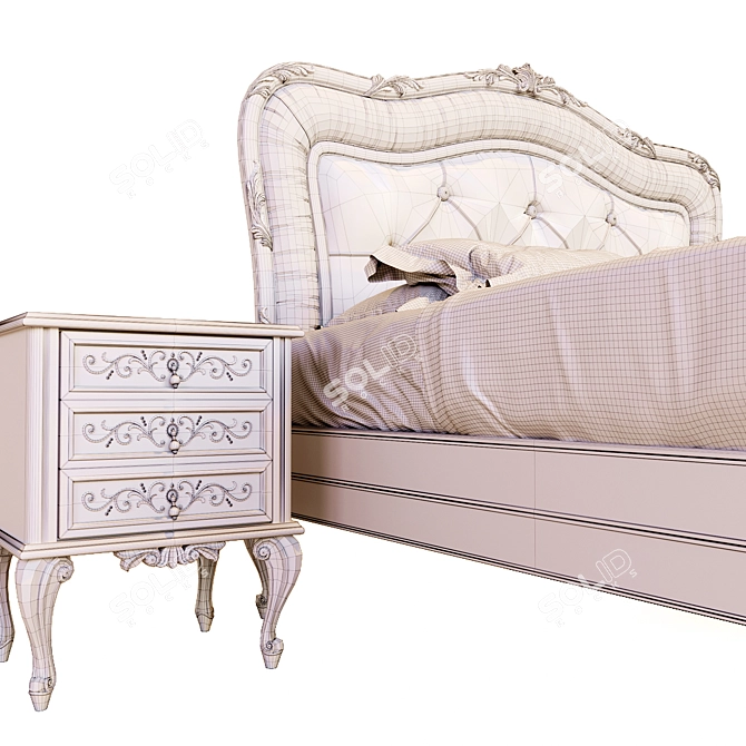 Luxury Italian Bedside Cabinet 3D model image 4