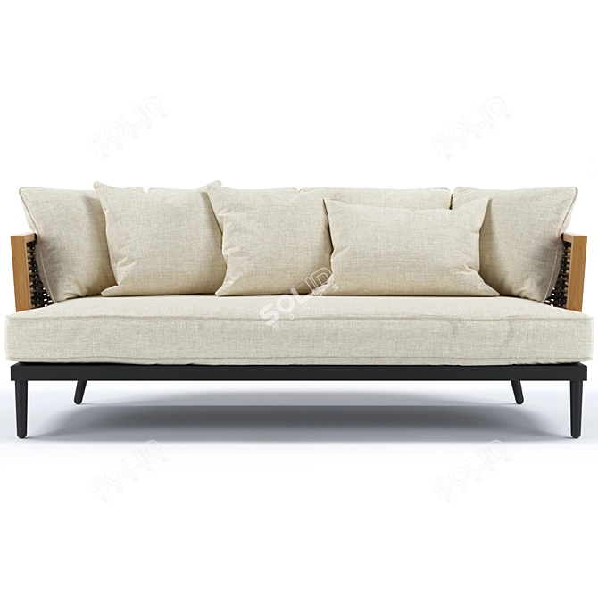 Slettvoll Marty 3-Seater Sofa: Sleek Elegance for Your Space 3D model image 2